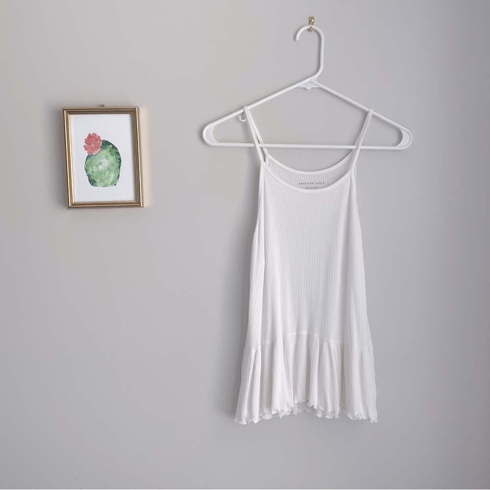 AE Soft & Sexy Peplum Ribbed Tank Top